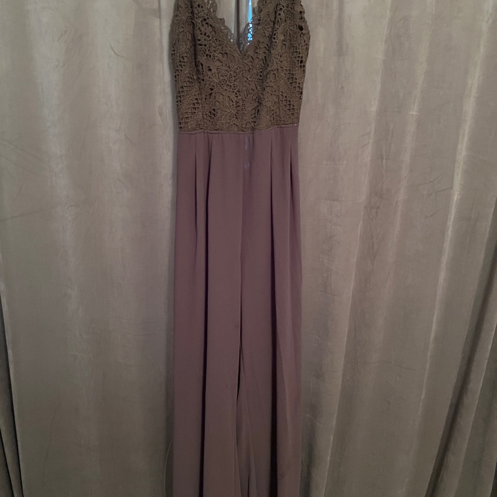 Olive green wide leg jumpsuit